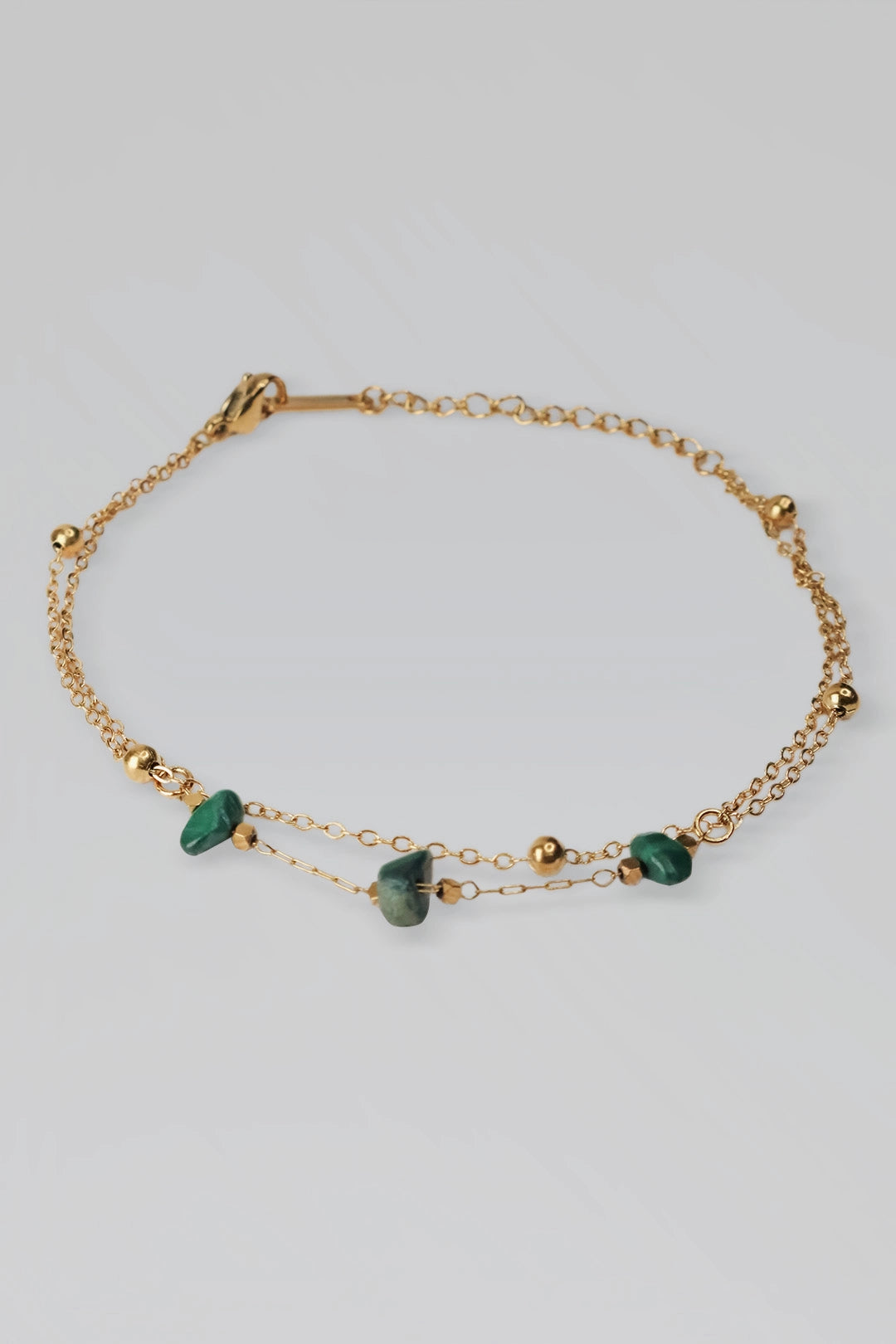 Fine jewelry green and gold stainless steel bracelet – timeless gift for her