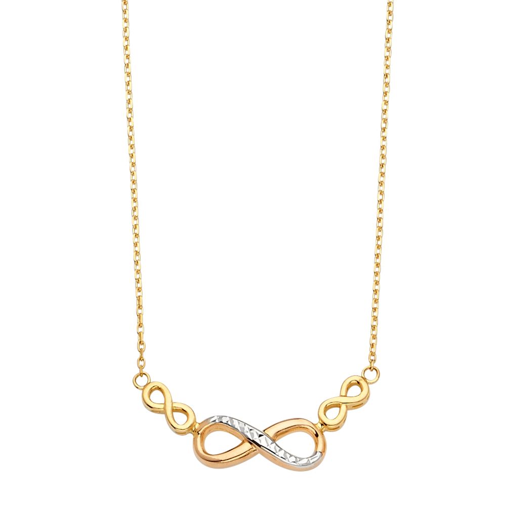 Infinity river gold necklace