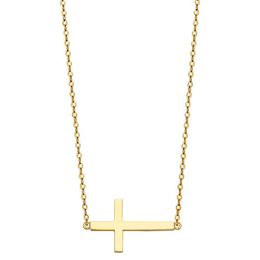 Side cross necklace