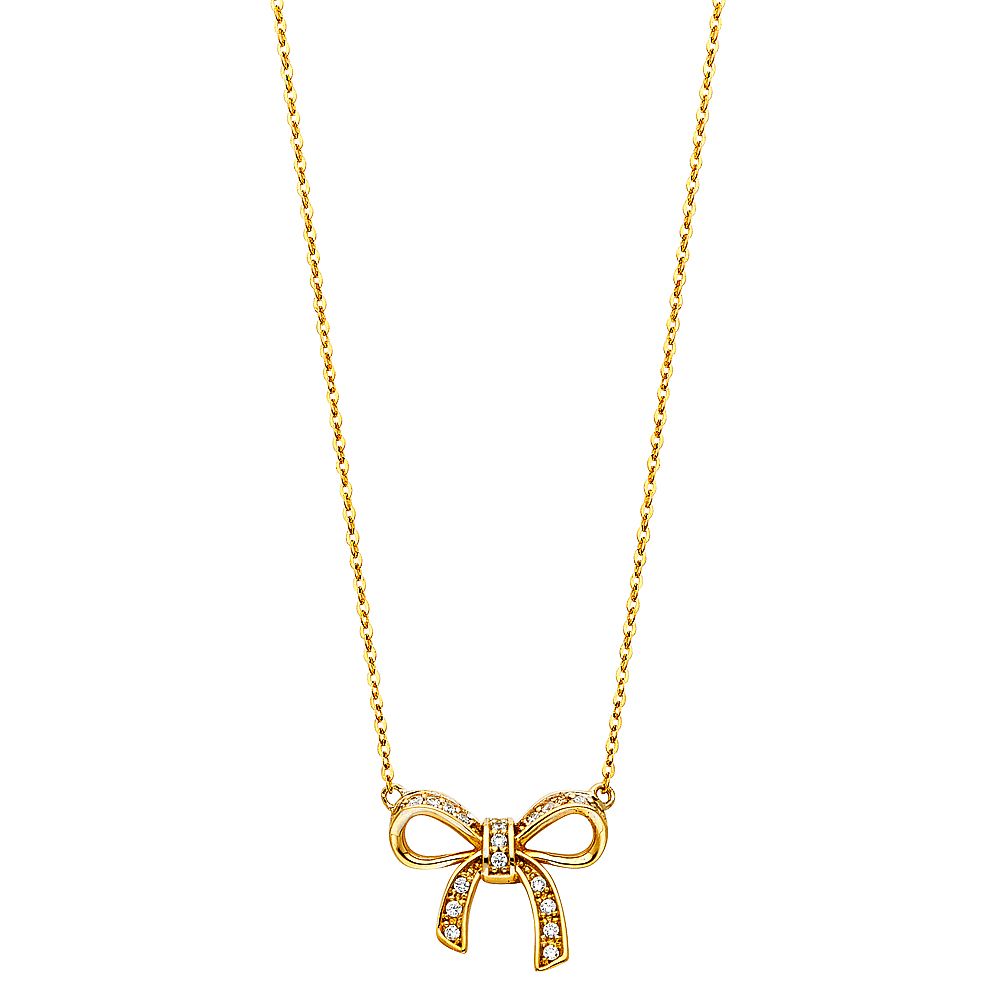 Ribbon gold necklace