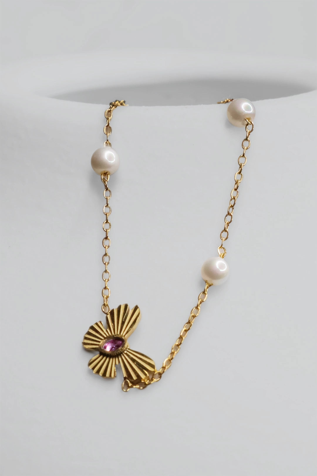 Custom Fly Pearl stainless steel bracelet with classic pearl accent – perfect for gifting