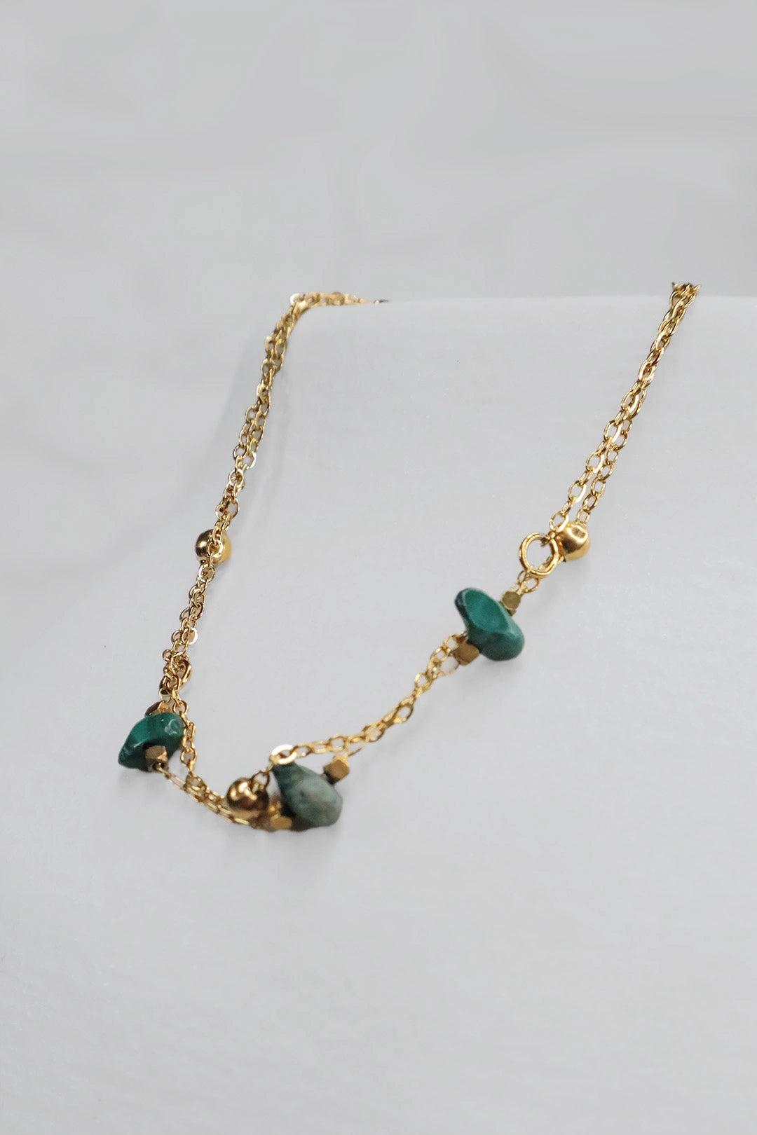 Custom stainless steel bracelet with green enamel details – Palusci jewelry collection