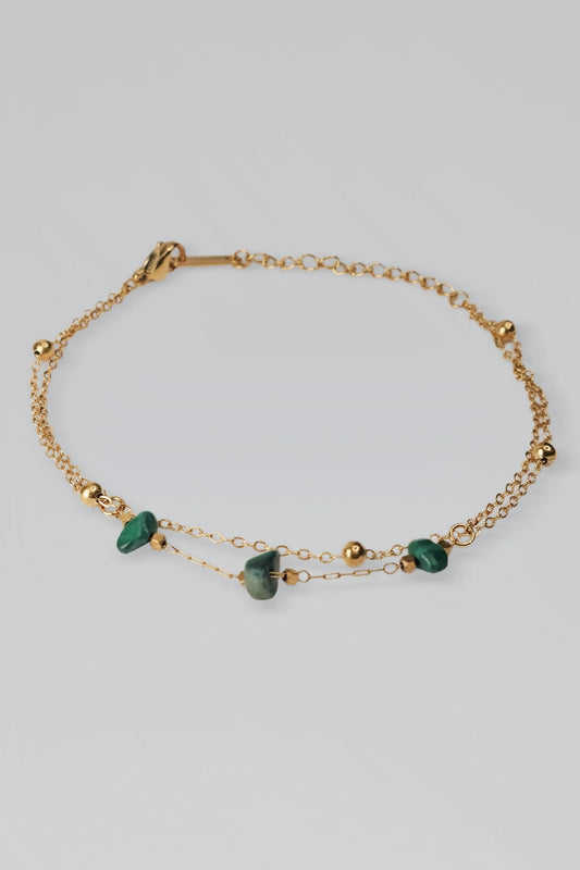 Fine jewelry green and gold stainless steel bracelet – timeless gift for her