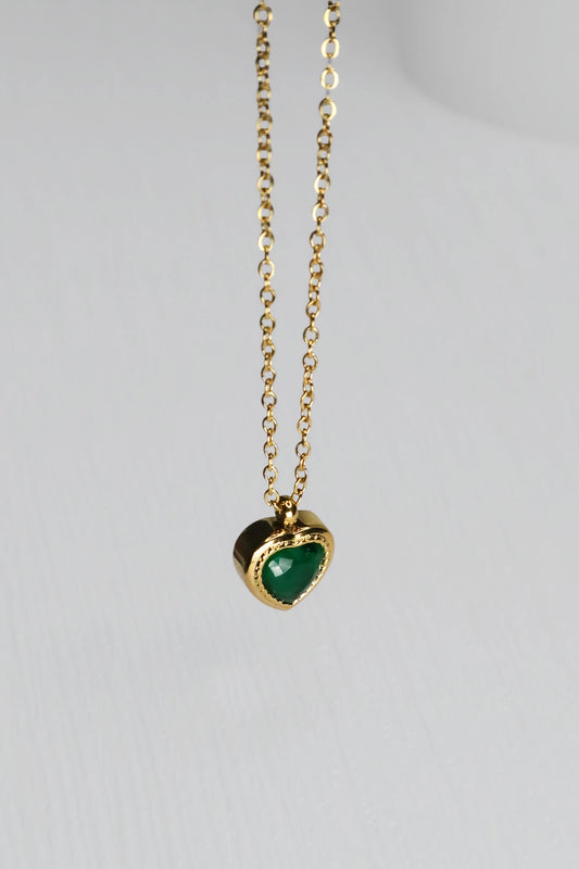 Elegant Green Oasis Stainless Steel Necklace – timeless fine jewelry with vibrant green accents