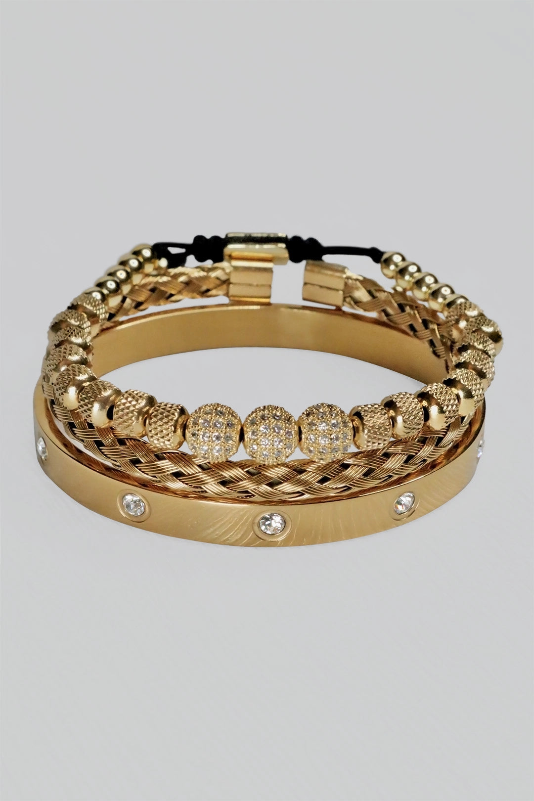 Custom versatile bracelet set with gold finish – wear as bracelet, stack or anklet