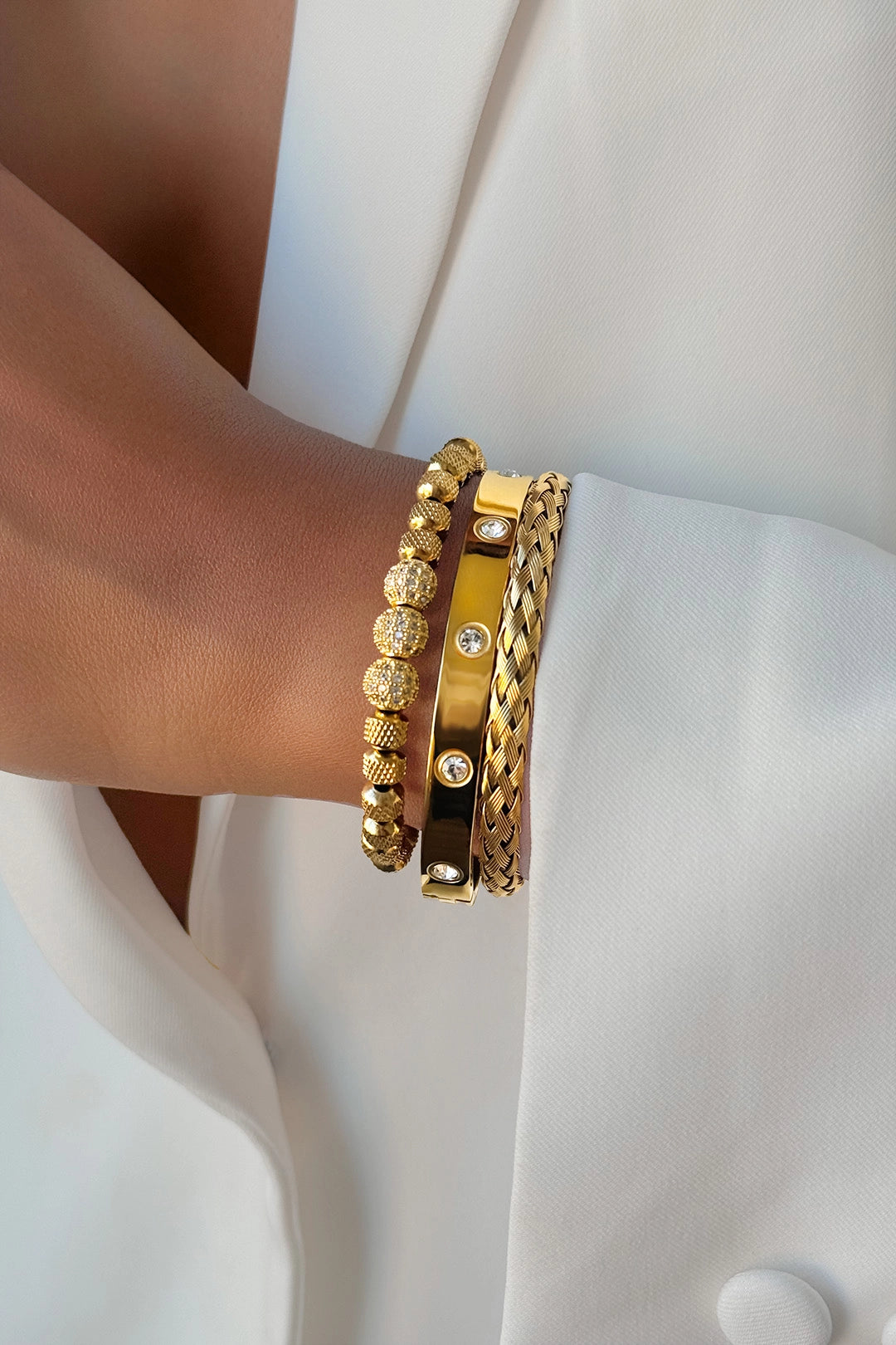 Timeless gift from the Palusci fine jewelry collection – gold custom bracelet styled as anklet